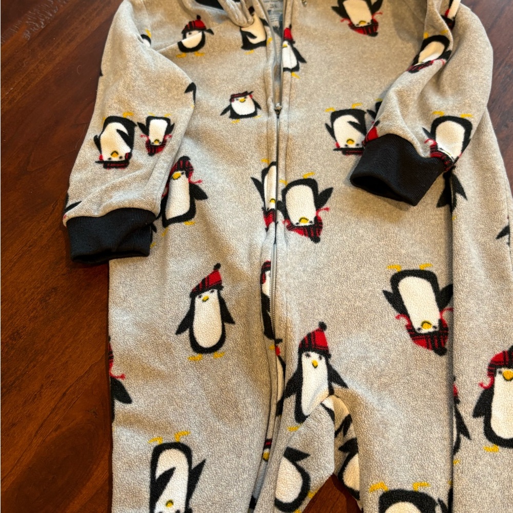 Carter's Gray Penguin Footie Pajamas